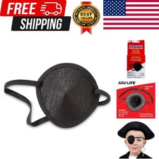 Acu-Life Pirate Eye Patch  Classic Black Round Vinyl Costume Accessory