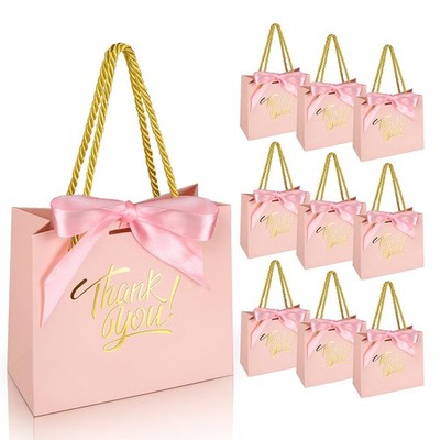 Eqoreiin Small Gift Bags 100 Pack 4.5X1.8X3.9 Inches Mini Thank You Bags Pink