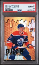 Connor McDavid PSA 10 Buzzin Insert #1 2023-24 Fleer Ultra Hockey Edmonton Oiler