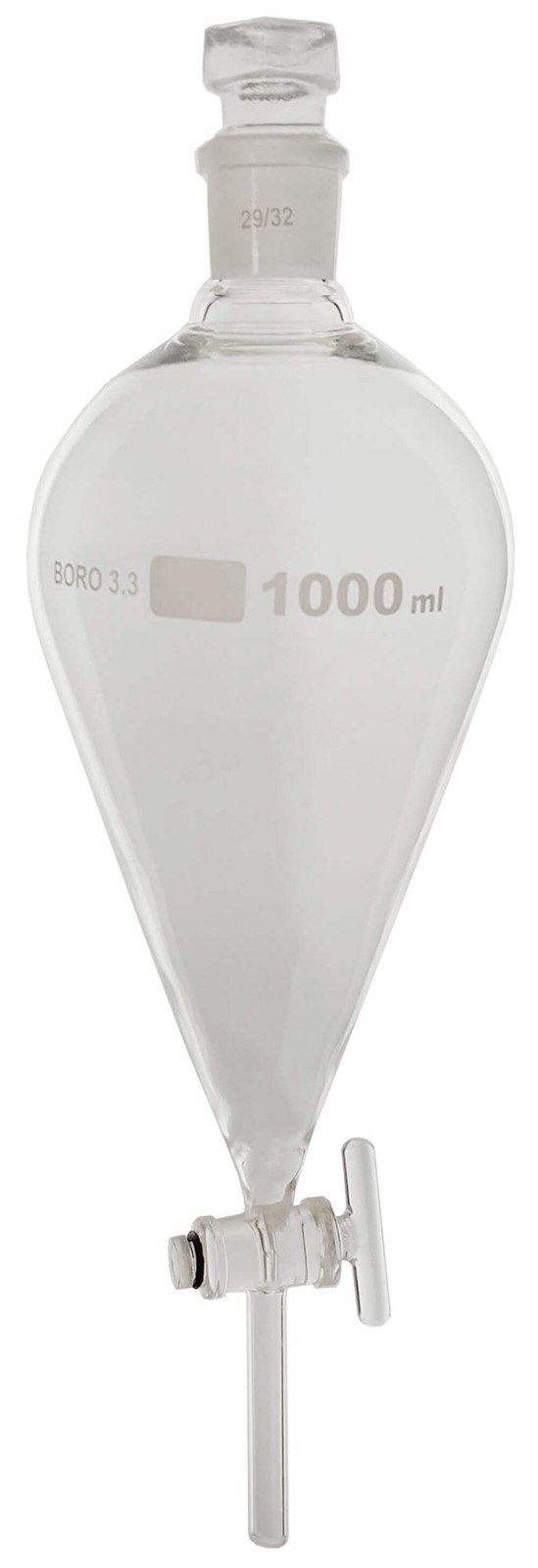 Funnel, Separatory, Borosilicate Glass, Glass Stopcock, 1000ml