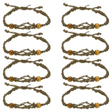 11" Bracelet Cord Empty Stone Holder, 8 Pack Crystal Bracelet Holder, Beige
