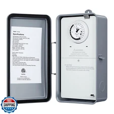 SURAIELEC Pool Timer, 24 Hour Mechanical Pump Timer, 40 AMP, 120,