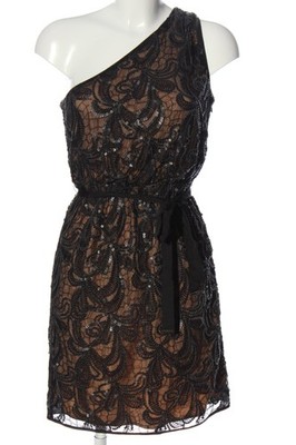 VINCE CAMUTO One-Shoulder-Kleid Damen Kleid Gr. DE 34 schwarz-nude Elegant