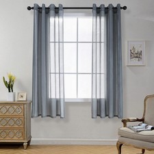 Sheer Curtains with Eyelet Curtains Living Room Bedroom, H145 x W14...