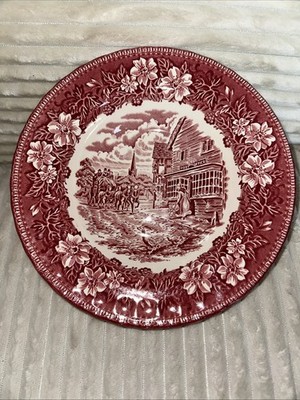 Antique Pink Coaching Taverns 1828 Royal Tudor Ware Staffordshire England Bowl