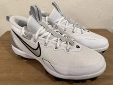 Nike Force Trout 9 Elite MCS Baseball Cleats Mens 12 White/Silver NEW FZ0884