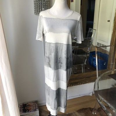 Raquel Allegra cotton tie dye Gray and White Striped Dress size 0 