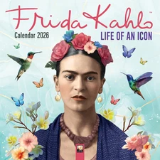 Flame Tree Publishing,  Frida Kahlo 2026 Wall Calendar, 12'' X 12'', 12-Month Ca