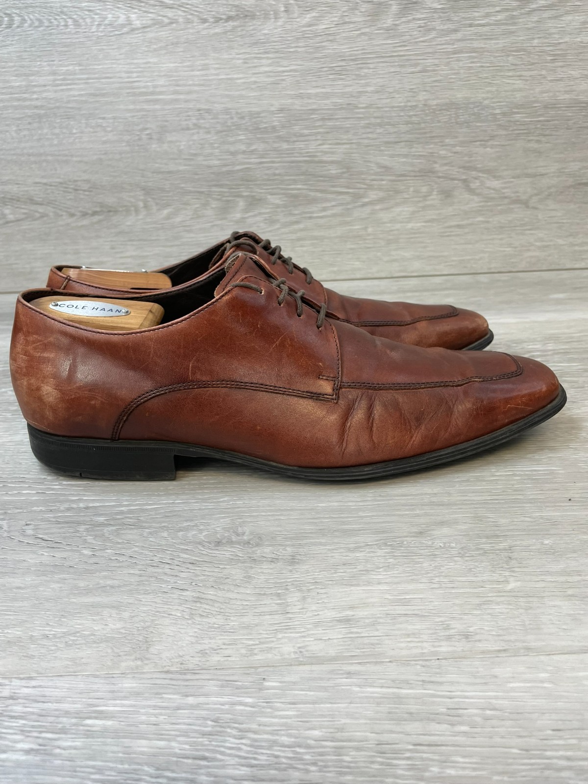 SAOLA Scarpe Cole Haan Henry Grand da uomo 10 5 in pelle derby marrone tacco a blocco formale