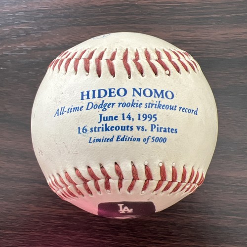 LA DODGERS HIDEO NOMO FOTOBALL BASEBALL ROOKIE STRIKEOUT RECORD LE 1 OF 5000 - Picture 2 of 4
