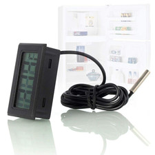 3pcs Black Digital LCD Thermometer Temperature Monitor with External Probe fo...