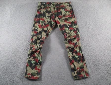 G Star Pants Mens 34x32 Green Red Camo 5622 3D Tapered COJ Miltary Army