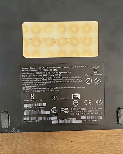 Cisco Edge 340 Series CS-E340-M32-K9 Digital Media Player Hdmi Ohne Kabel - Afbeelding 4 van 4