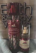 2 MILK RASPBERRY HOLIDAY PIE BAR Bath Body Works Travel Regular Size