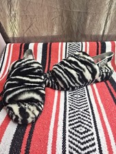 UGG Women's Fluff Yeah Sling Back Slide Zebra Slippers 10 Black White MM