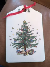 Nikko Christmastime Cheese Snack Board Vintage Ceramic Holiday Gift Japan