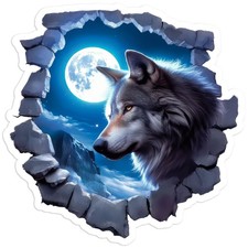 Wolf Moon - Vinyl Decal Sticker - Car Window Laptop - 62