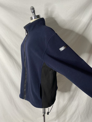 Izod Navy Blue Plush Fleece Jacket Sweater Full Zip EUC Mens Size XL