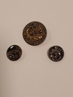 3 Antique Victorian Metal Picture Buttons – Foo Dog, Bird & Cut Steel... — photo 1