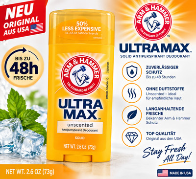 Arm & Hammer Ultra Max Unscented Antitranspirant Deo Stick 73g