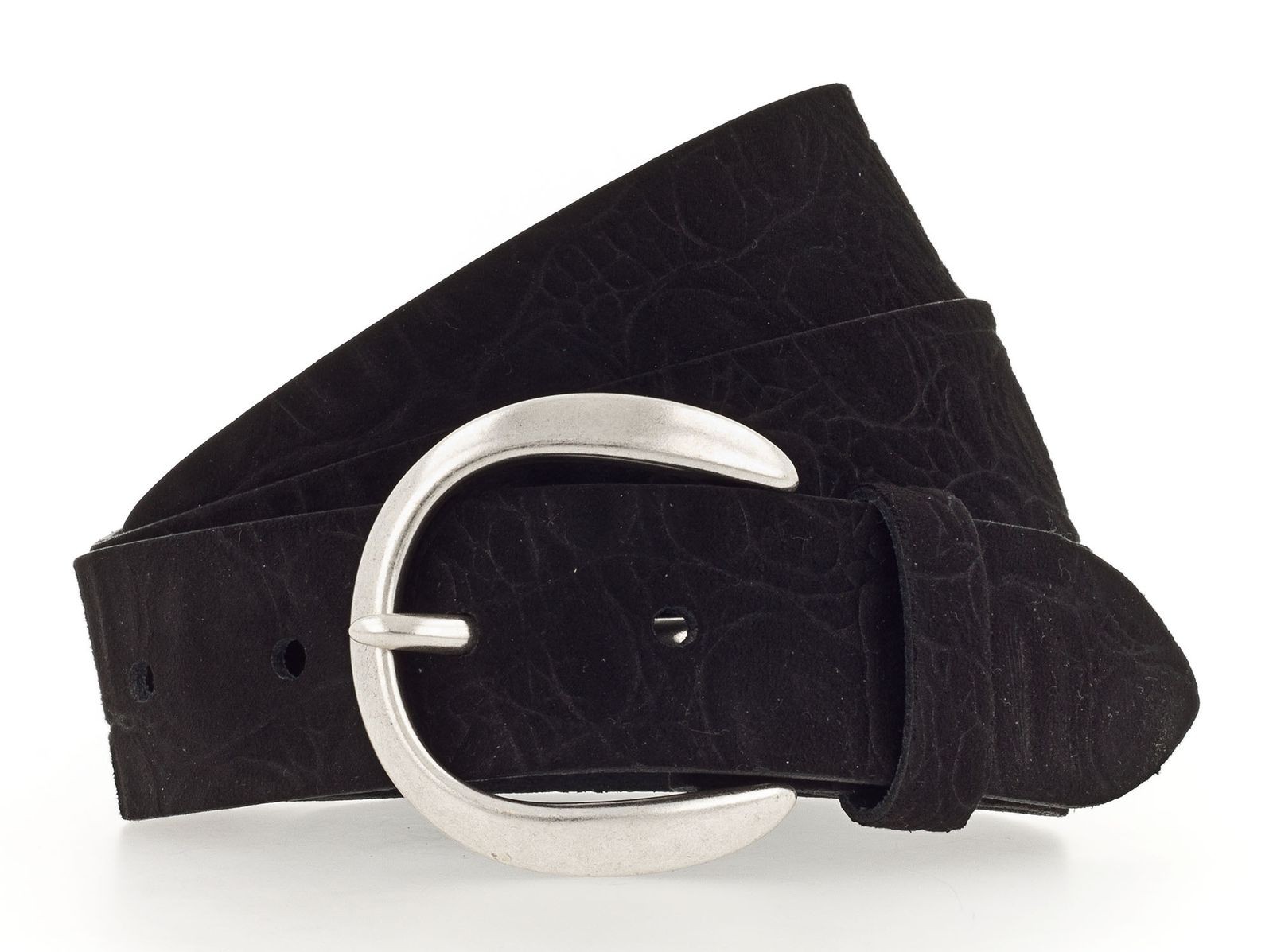 Vanzetti 35mm Velour Leather Belt W110 Black