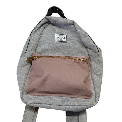 Herschel Supply Co Nova Mini Backpack Grey Rose Gold Zippers Canvas Bag