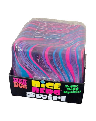 NeeDoh Nice Berg Swirl XL Giant Nee Doh Squishy Swirl Cube Blue Pink Purple