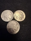 Buffalo Nickel 5C Lot of 3 (1936, 1937, 1923)   Circulated Uncertified