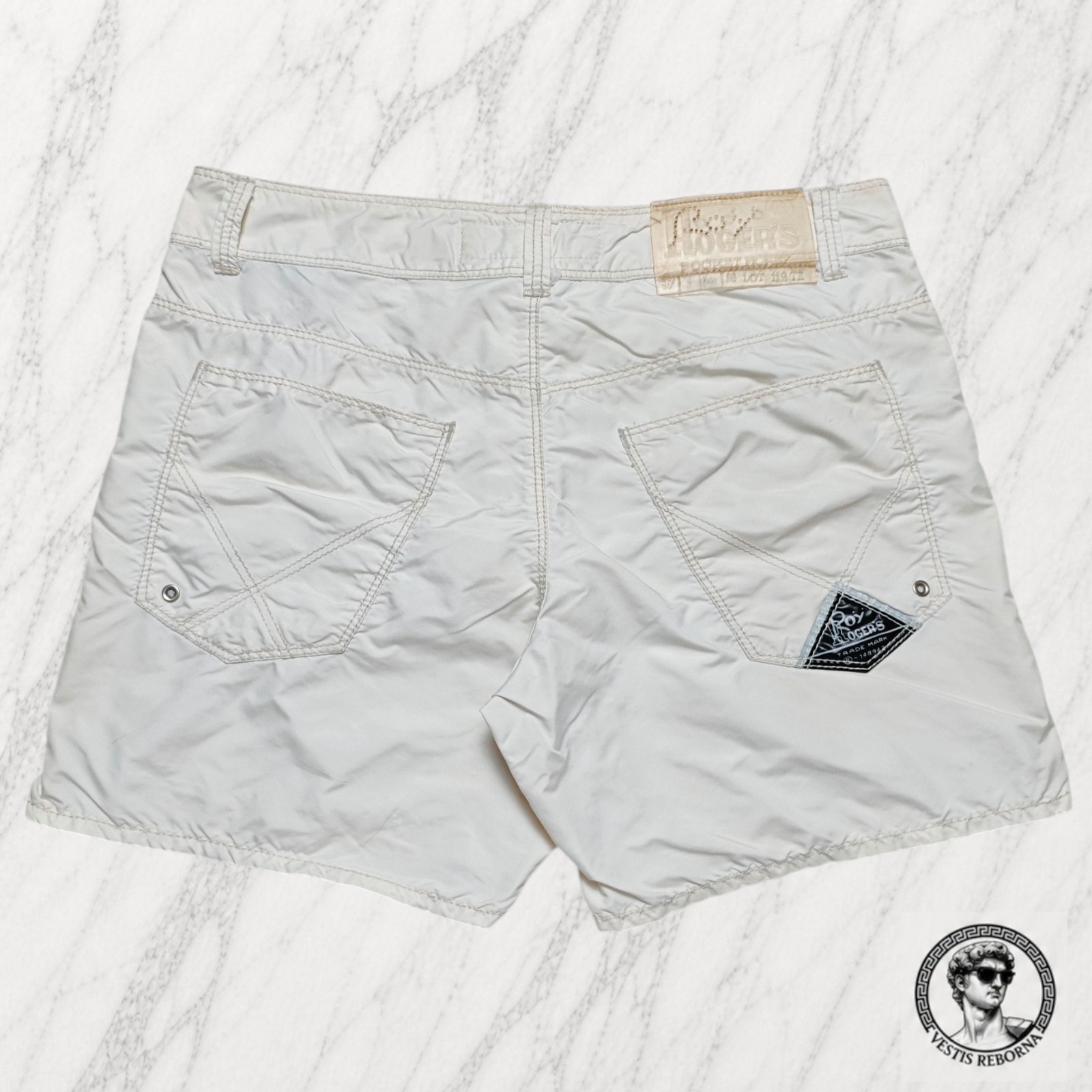 ROY ROGERS Beach Costume Uomo Bianco Tasche Boxer Mare Tg 31 / Tra 44 e 46 ITA