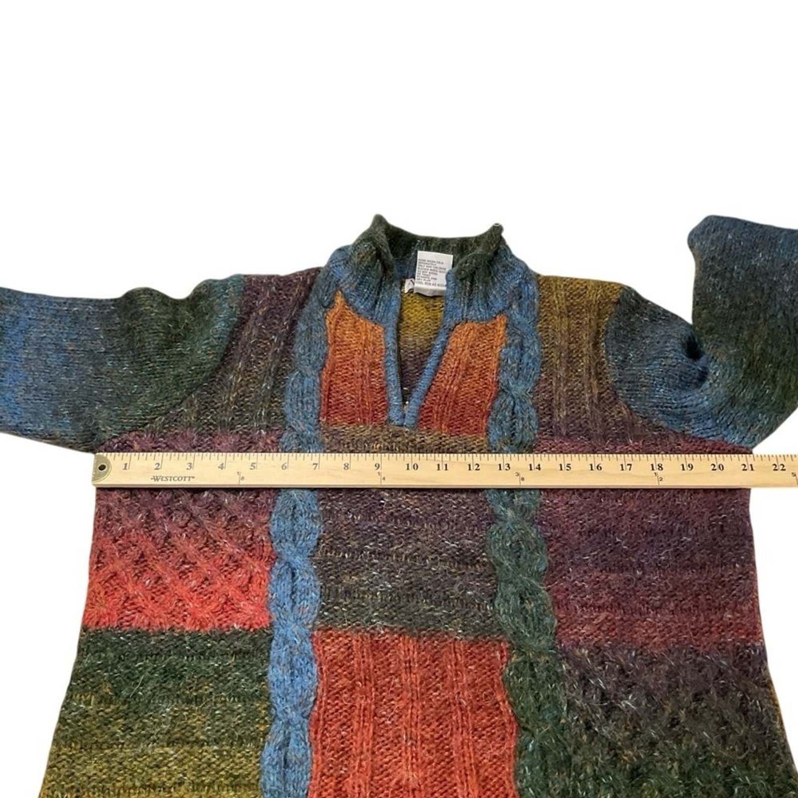 NorthStyle Multicolor Patchwork Cable Knit Alpaca… - image 10