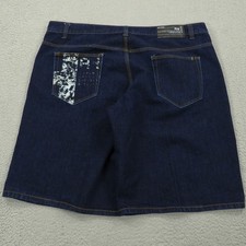 VTG Rocawear Jean Shorts 48 Mens Y2K Blue Graphic Logo Skater Grunge Jorts Baggy