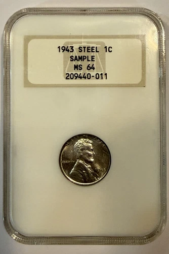 1943 Steel Cent NGC MS64 SAMPLE SLAB Very Scarce