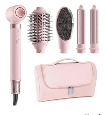 5 in 1 Hot Air Styler Wrap - High-Speed Hair Dryer Brust with Auto Wrap Curlers,