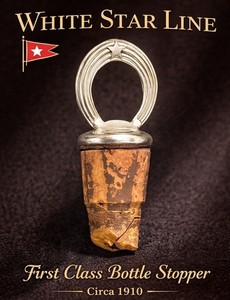 White Star Line Titanic / Olympic Elkington Champagne/Wine Bottle Stopper  1910