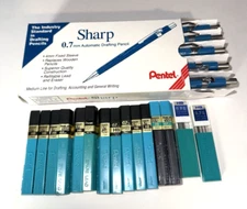Sharp P207C Pentel (Lot 7) Automatic Drafting Pencils 0.7mm & 15 Lead Refills