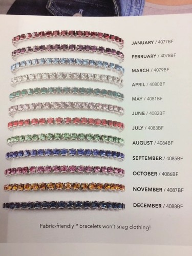 Touchstone Crystal by Swarovski DECEMBER Birthday Stretch Bracelet MONTANA Color - Picture 2 of 3