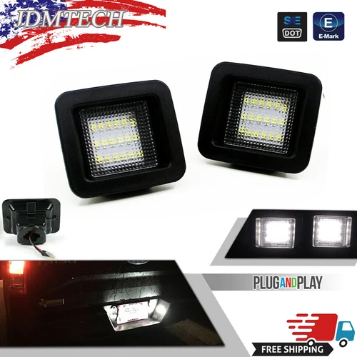 For Ford F150 2015-2022 White LED License Plate Light Bulbs Rear Assembly Lamps