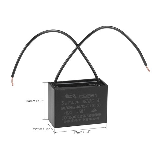 Versatile 5uF 350V AC Ceiling Fan Capacitor - Compact Design for Efficient Use - Picture 4 of 8
