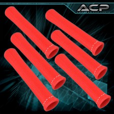 Universal 6X Heat Shield Wrap Slip On Spark Plug Wire Insulator N/A Set Red