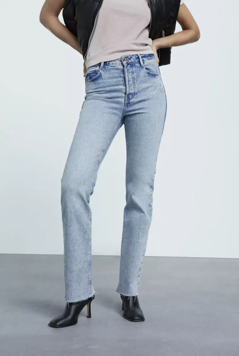 HIGH-WAISTED FULL LENGTH Z1975 STRAIGHT LEG JEANS - Mid-blue