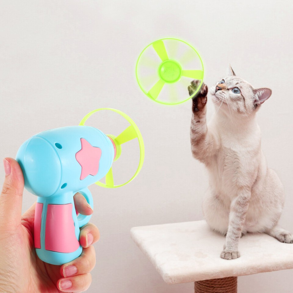 Funny Cat Toy Flying Disc Propeller Interactive Toys Childrens Twerking