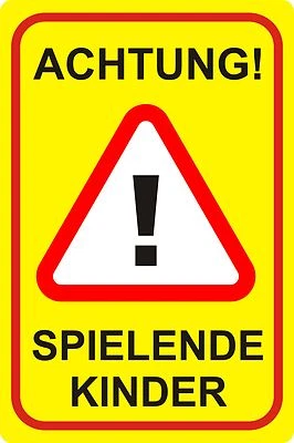 EASYDRUCK24.DE Schild "Achtung spielende Kinder", Warnhinweis, langsam fahren, 40 x 60cm Art 75