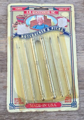Vintage H.M. Quackenbush Nutcracker & 4 Picks Christmas Holidays Nickel Steel