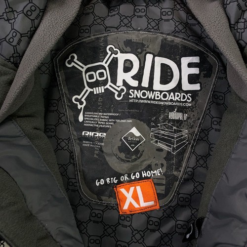 Ride Snowboards Jacket Boys XL White Black Skull Snowboarding Ski Mountain Y2K - Picture 6 of 15