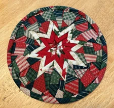 Handmade Christmas Hot Mat Trivet Folded Star