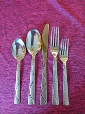 Cambridge BOA FROST 6 Place Settings  Stainless Flatware knives forks spoons