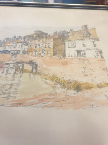 Vintage Unknown Old Painting. Houses By The Sea. - Picture 2 of 3