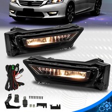Pair For Honda Accord Sedan 4dr 2013-2015 Fog Lights Wbezelbulbharnessswitch
