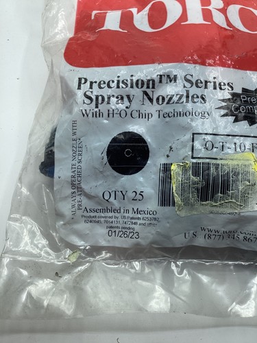 PACK OF 25 - OEM Toro O-T-10-FP Precision Spray 10-F Nozzle, Male-Threaded - Picture 3 of 7