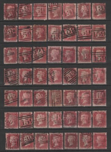 QV PENNY RED PLATES - SG43/44  -  49 MAINLY GOOD USED, UNSORTED, AS SCAN MY121 - Foto 1 di 1